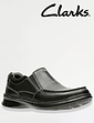 Clarks Cotrell Free Wide H Fit Leather Slip On Shoe Black