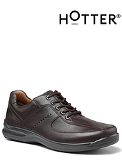 Hotter Lance Dual Wide Fit Leather Lace Shoe Black