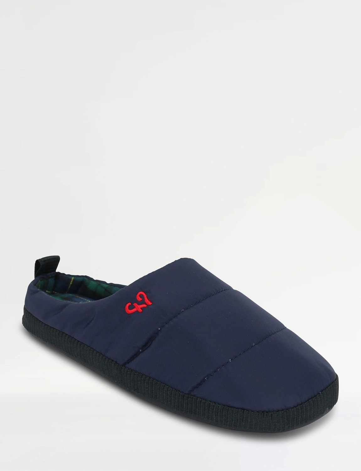 Farah Wide Fit Quilted Mule Slipper NAVY