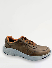 Catesby Standard Fit Leather Casual Lace Trainer Graham Navy