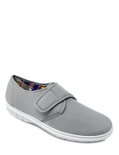 Canvas Touch Fasten Standard Fit Shoes Grey