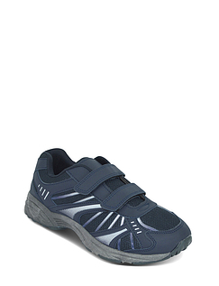 Pegasus Wide Fit Touch And Close Leisure Trainer - Navy