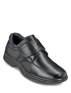 Mens Cushion Walk Touch Fasten Standard Fit Shoe Black