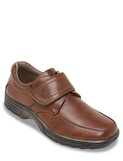 Mens Cushion Walk Touch Fasten Standard Fit Shoe Brown