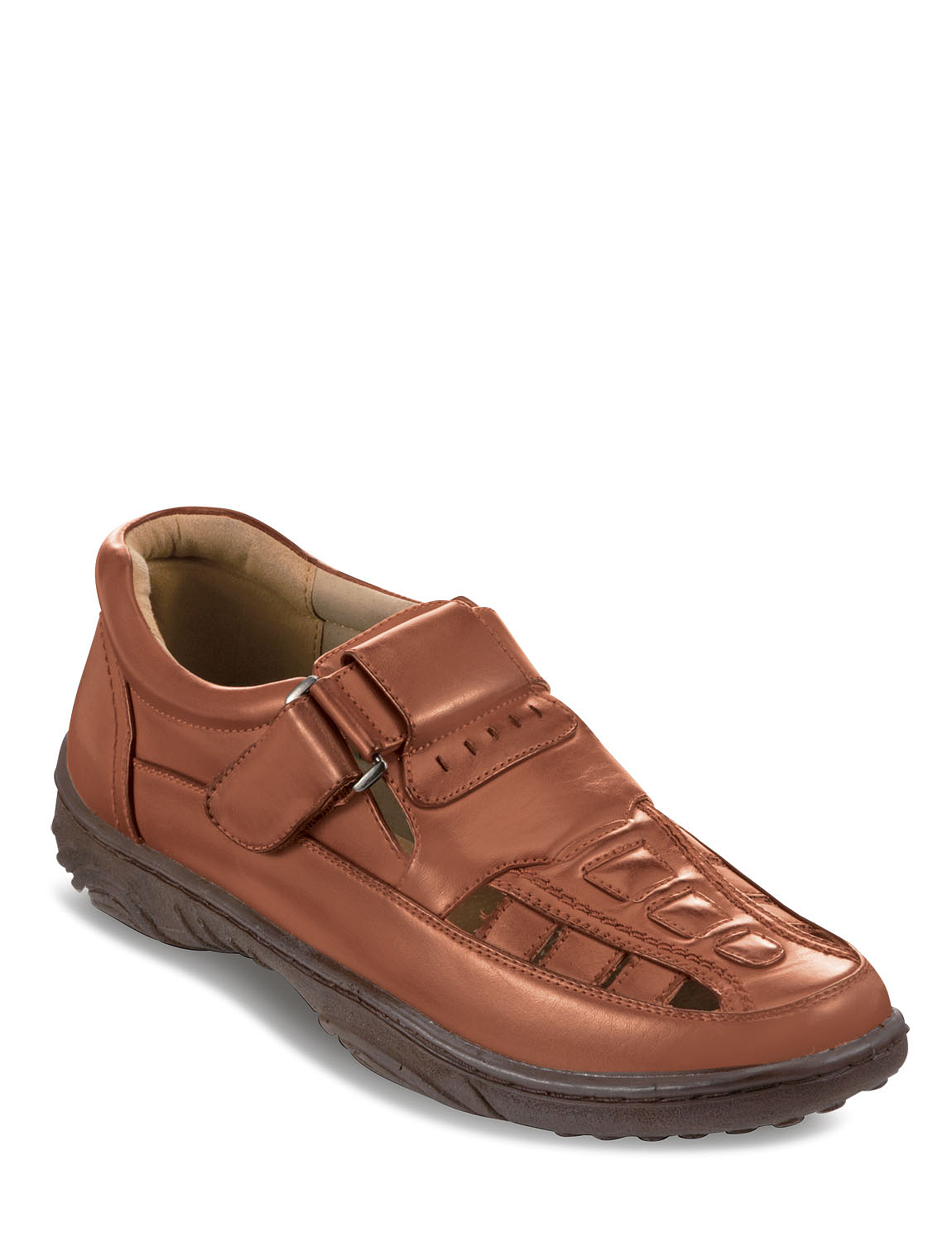 mens wide fit leather sandals