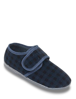 Washable Touch Fastening Standard Fit Slipper Navy