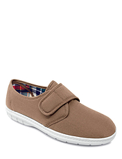 Wide Fit Touch Fasten Canvas Shoes Navy