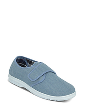 Wide Fit Touch Fasten Canvas Shoes Navy