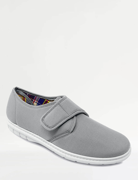 Wide G Fit Touch Fasten Canvas Shoes Navy