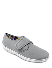 Wide Fit Touch Fasten Canvas Shoes Navy