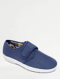 Wide Fit Touch Fasten Canvas Shoes Navy