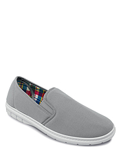 Canvas Wide Fit Elastic Gusset Slip On Shoe Navy