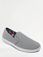 Canvas Wide Fit Elastic Gusset Slip On Shoe Navy