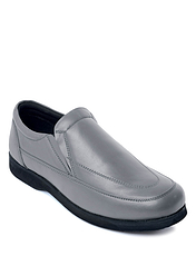 Leather Wide Fit Slip On Shoe Black