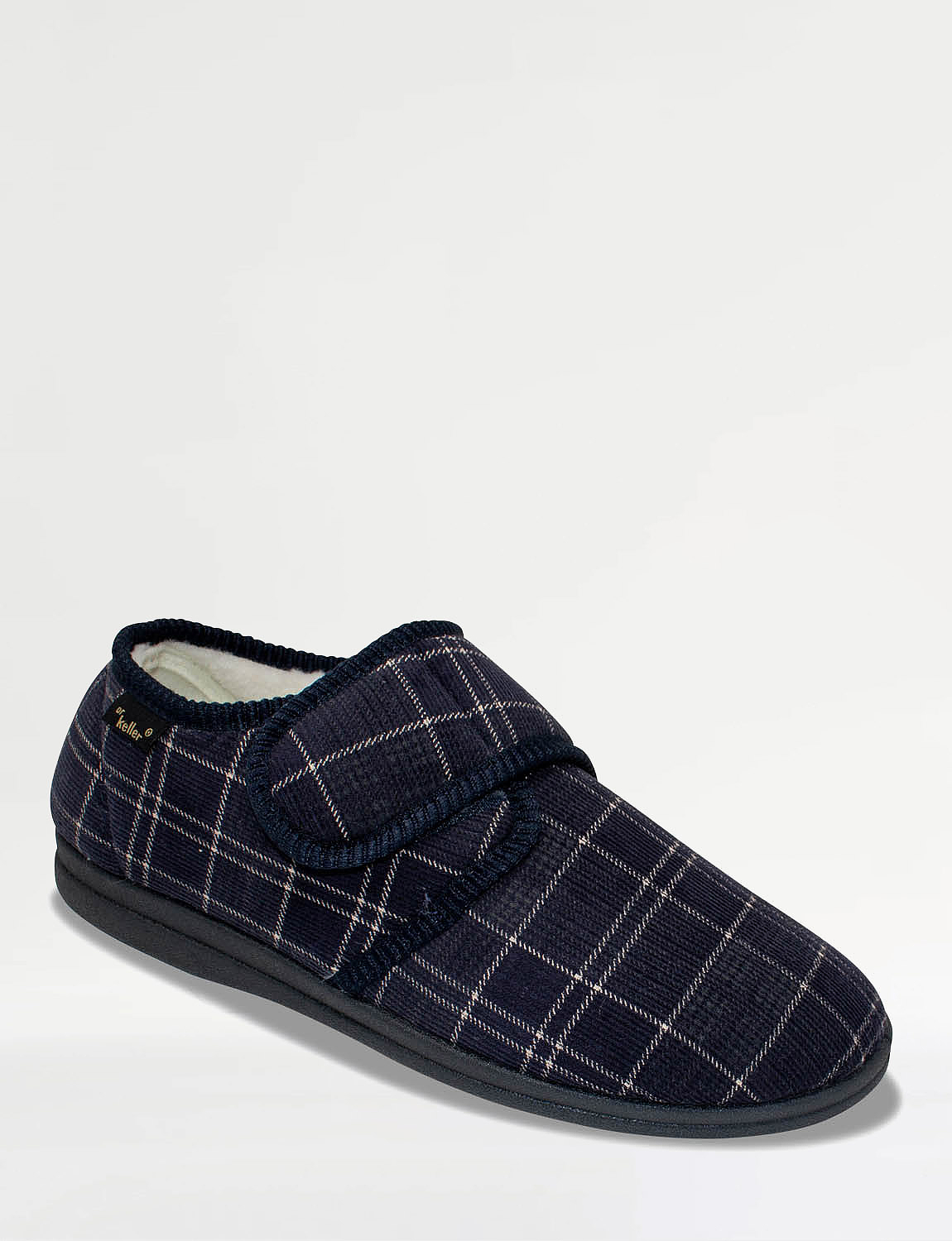 Dr Keller Wide Fit Thermal Lined Touch-Fasten Slipper NAVY