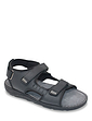 Pegasus Leather Wide Fit Sandal Black