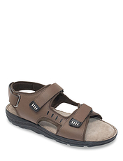 Pegasus Leather Wide Fit Sandal Black