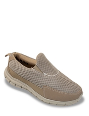 Pegasus Mesh Slip On Wide Fit Trainer Beige