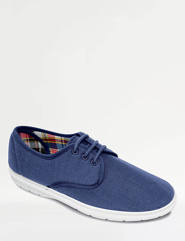 Canvas Wide Fit Lace Up Shoe