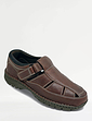 The Fitting Room Leather Wide Fit Sandal Shoe Brown