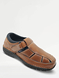 The Fitting Room Leather Wide Fit Sandal Shoe Brown