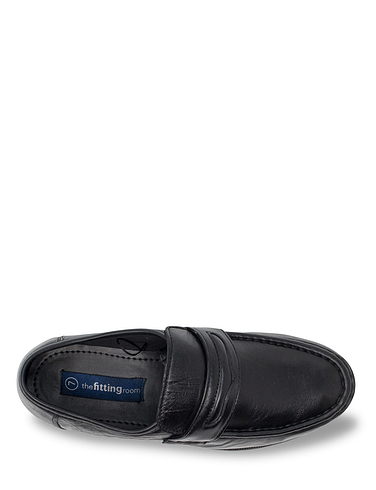 The Fitting Room Leather Wide Fit Slip On Moccasin