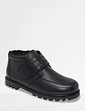 Leather Thermal Lined Touch Fasten Boot Standard Fit Black