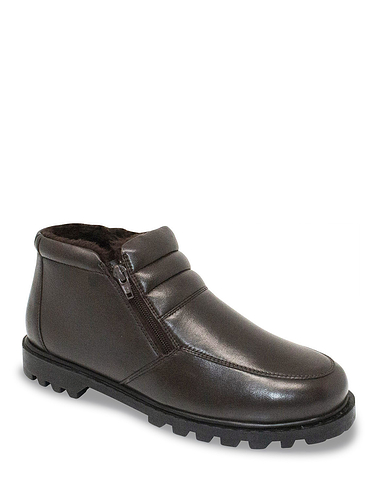 Leather Thermal Lined Wide Fit Twin Zip Boot