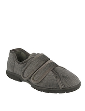 DB Hamilton Mens EE-4E Extra Wide House Slipper Grey