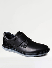Catesby Mens Luxury Leather Touch Fasten Shoes Black