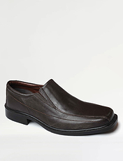 Catesby Mens Leather Wide Fit Slip On Shoe Black