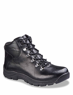 Pegasus Leather Waterproof Wide Fit Lace Hiker Boot Black