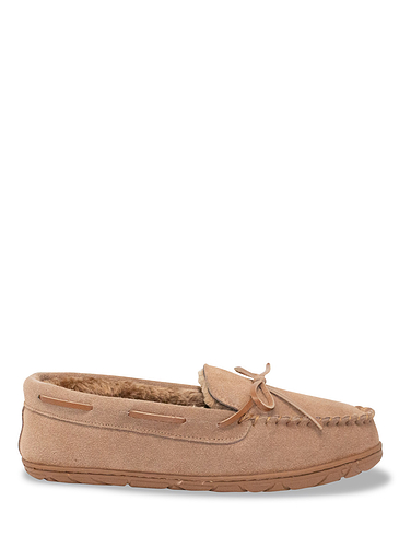 Dr Keller Wide Fit Suede Slipper With Faux Fur Lining