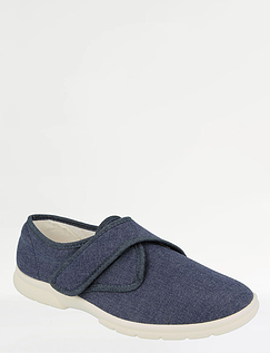 DB Cannock Touch Fasten Ultra Wide 6E-8E Canvas Shoes NAVY