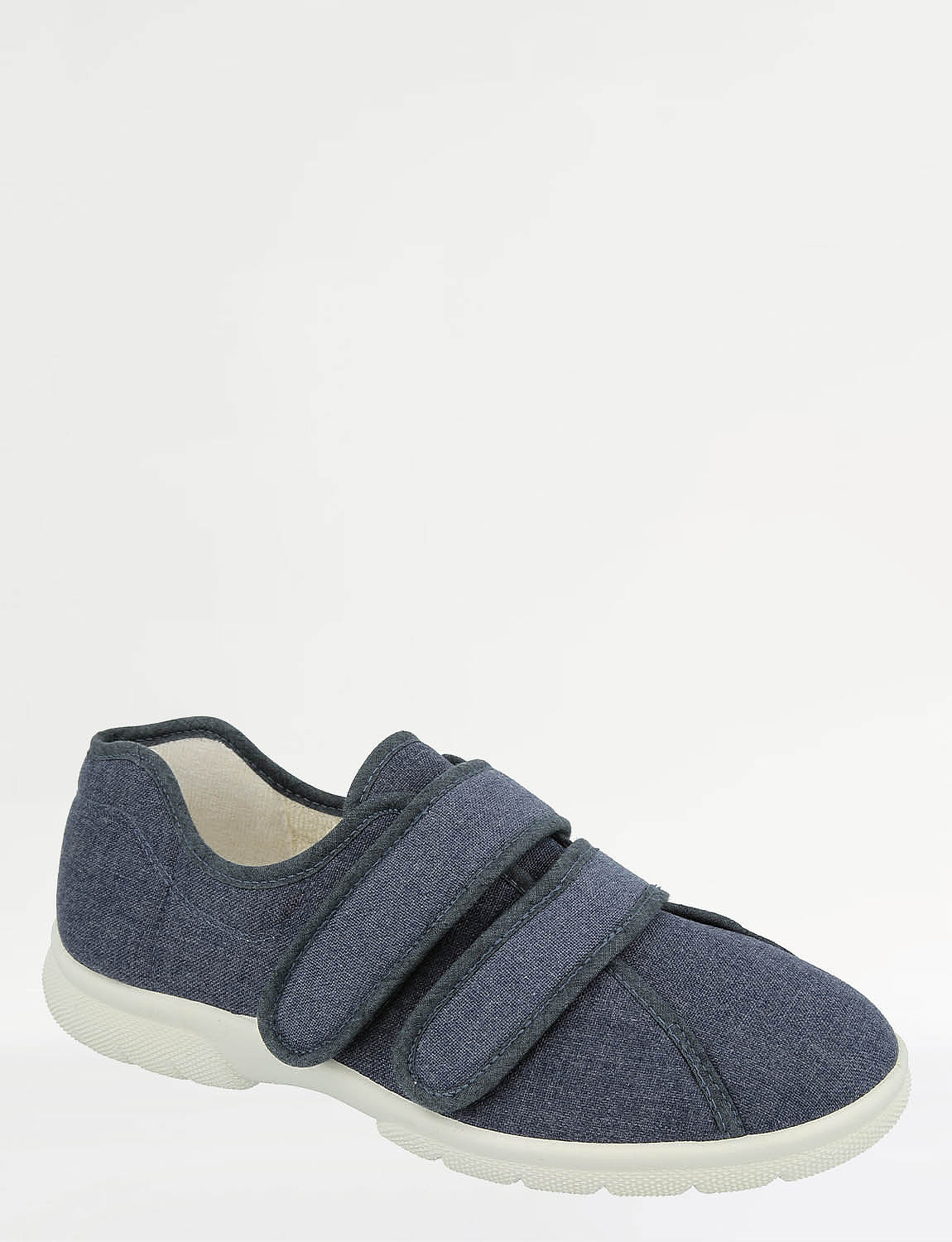 DB Harris Touch Fasten Extra Wide Ee-4E Canvas Shoes NAVY