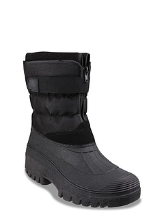 Cotswold Waterproof Zip Fastening Fleece Lined Snow Boot - Black