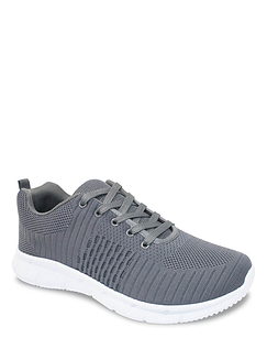 Pegasus Wide Fit Lightweight Fly Knit Lace Trainer Grey