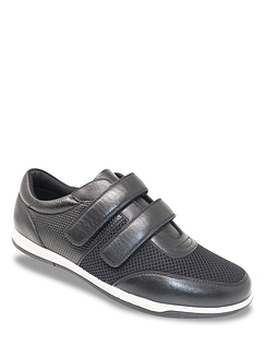 Pegasus Leather And Mesh Wide Fit Touch Fasten Trainer