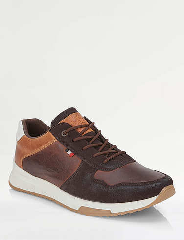 Catesby Standard Fit Leather Casual Lace Trainer Avon