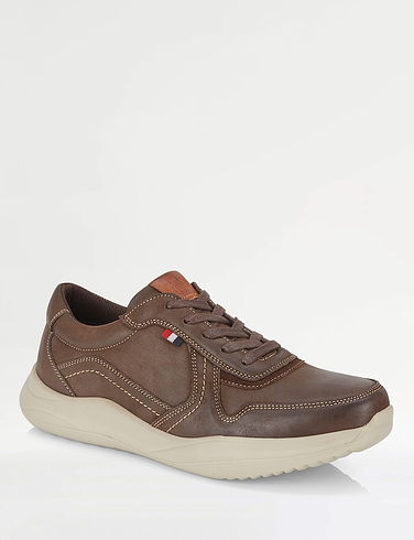 Catesby Standard Fit Casual Leather Lace Trainer Hampton