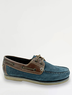 Catesby Standard Fit Leather Deck Shoe Hector Navy