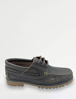 Catesby Standard Fit Leather Boat Shoe Timber Brown