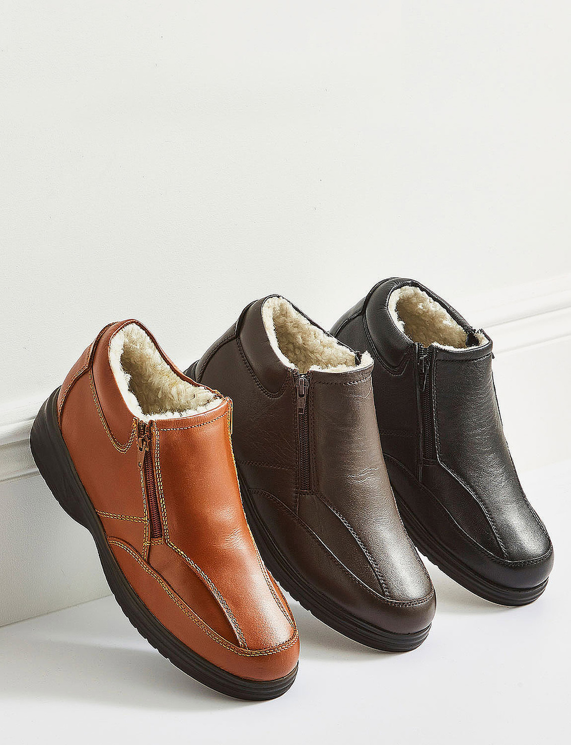 Pegasus Extra Wide Fit Leather Sherpa Lined Twin Zip Boot | Chums