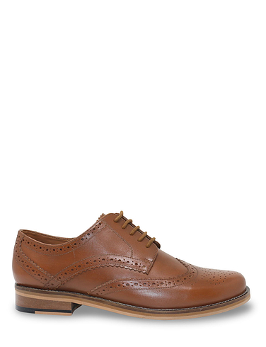 Pegasus Wide Fit Leather Brogue | Chums