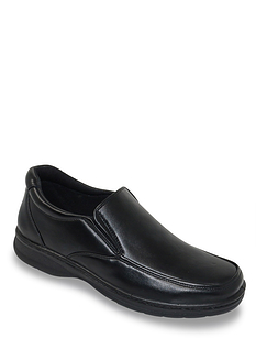 Truflex Slip On Wide Fit Shoe Black