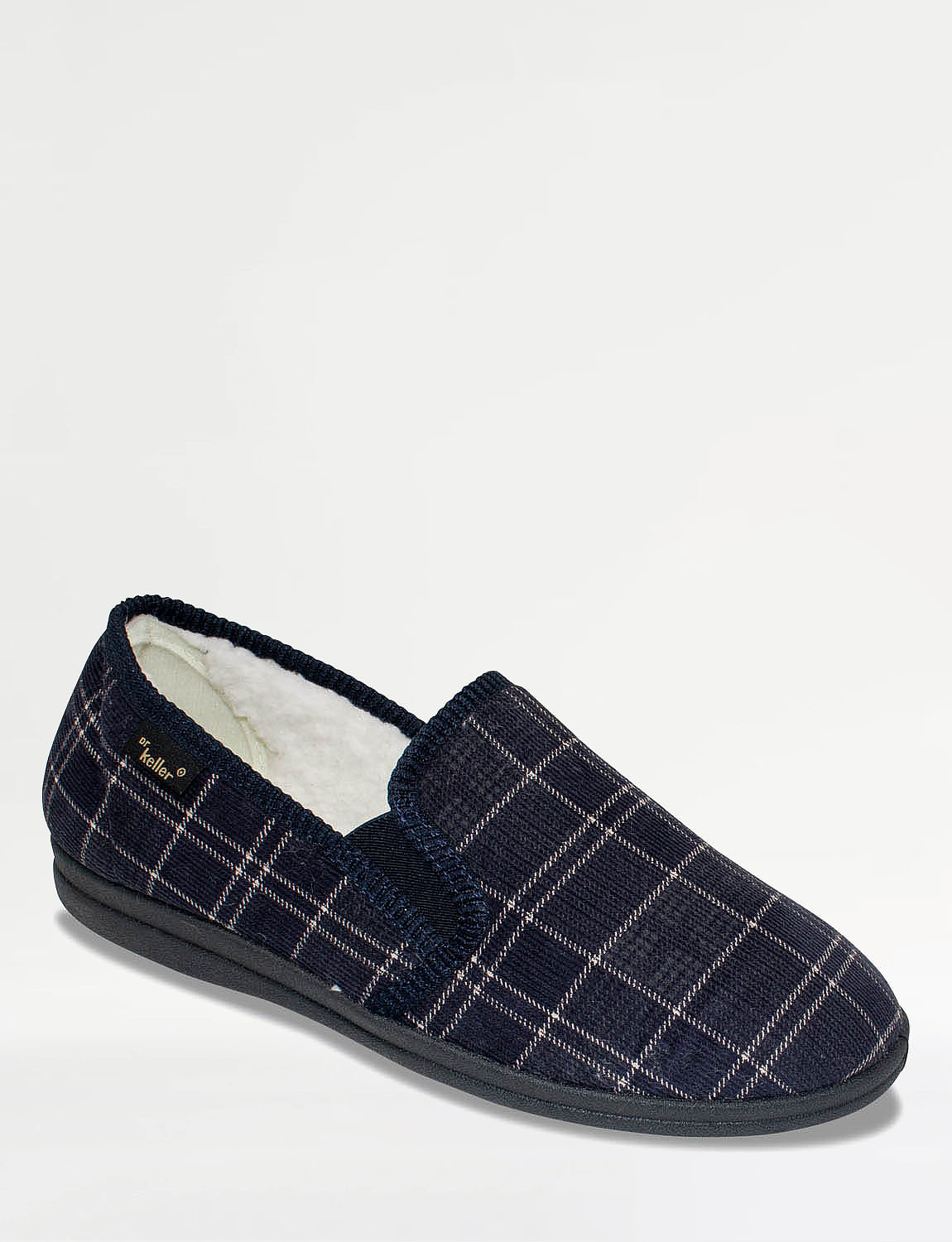 Dr Keller Wide Fit Sherpa Lined Slipper NAVY