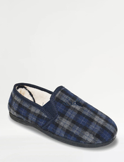 Padders Wide G Fit Slip On Slipper With Sherpa Lining NAVY