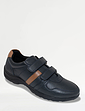 Pegasus Wide Fit Leather Touch Fasten Trainer Brown