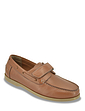 Pegasus Wide Fit Leather Touch Fasten Boat Shoe Navy