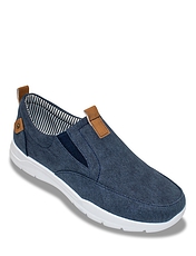 Dr Keller Wider Fit Slip On Canvas Shoe Denim